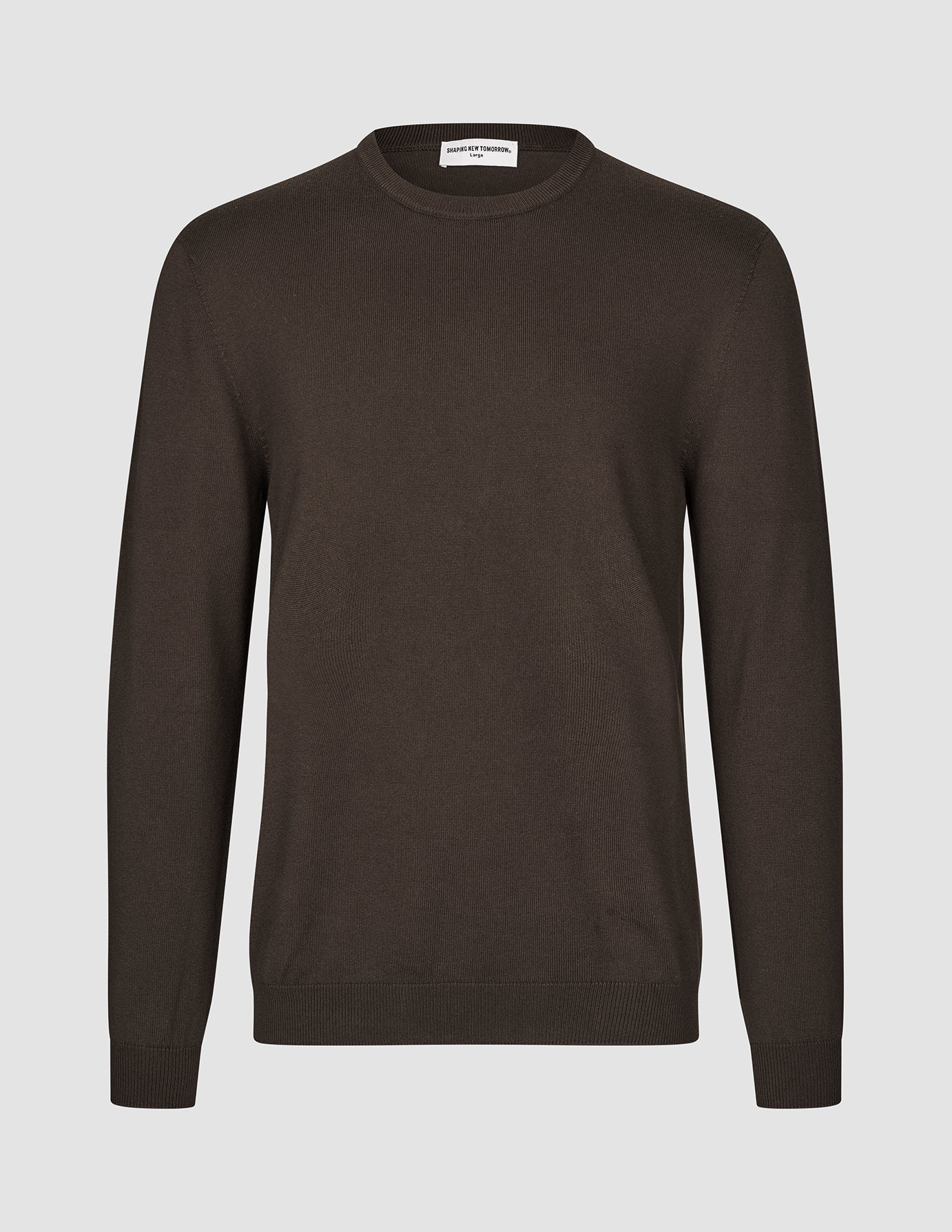 Seamless Core Knit Crewneck Dark Brown